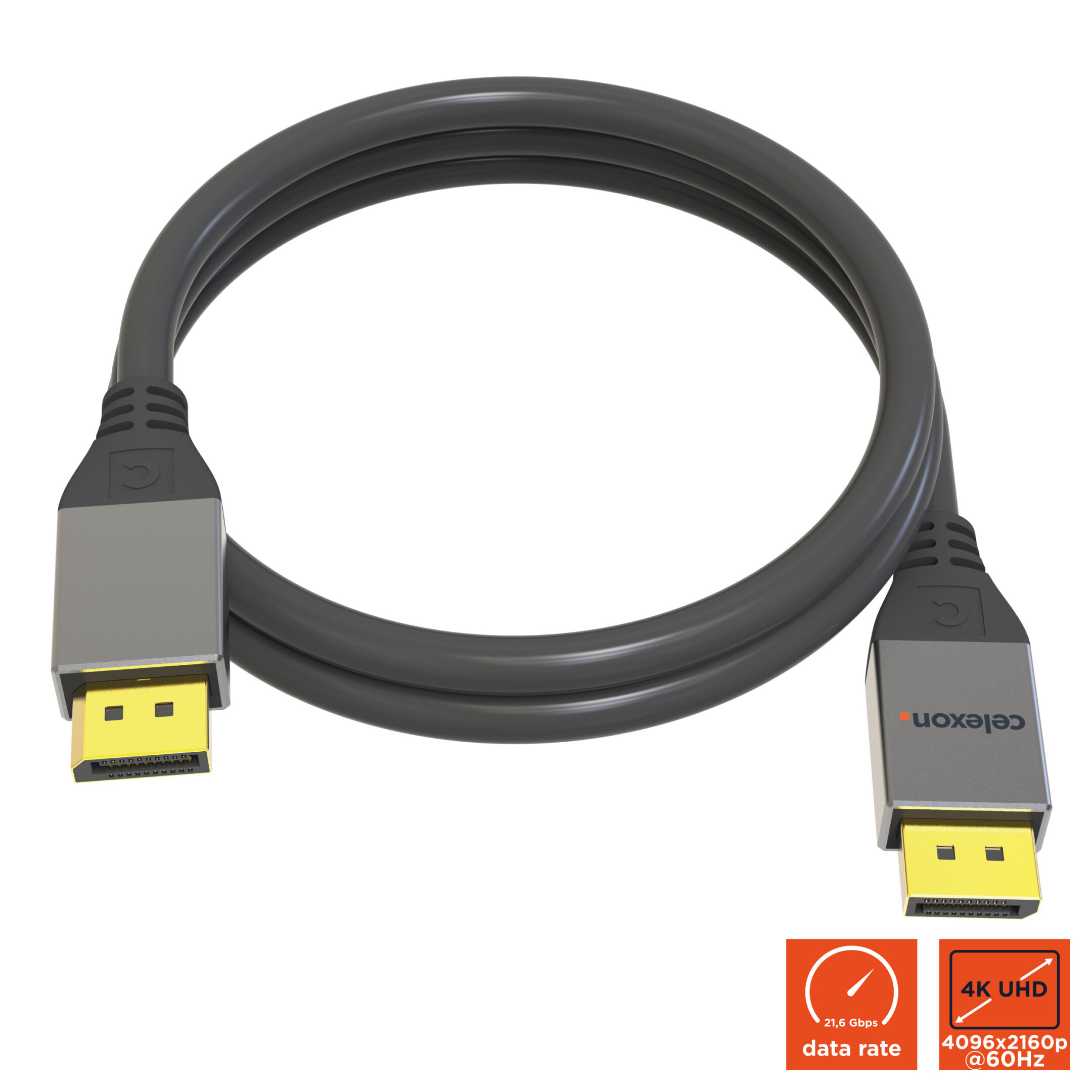 celexon DisplayPort Kabel 4K 1,5m - Professional Line