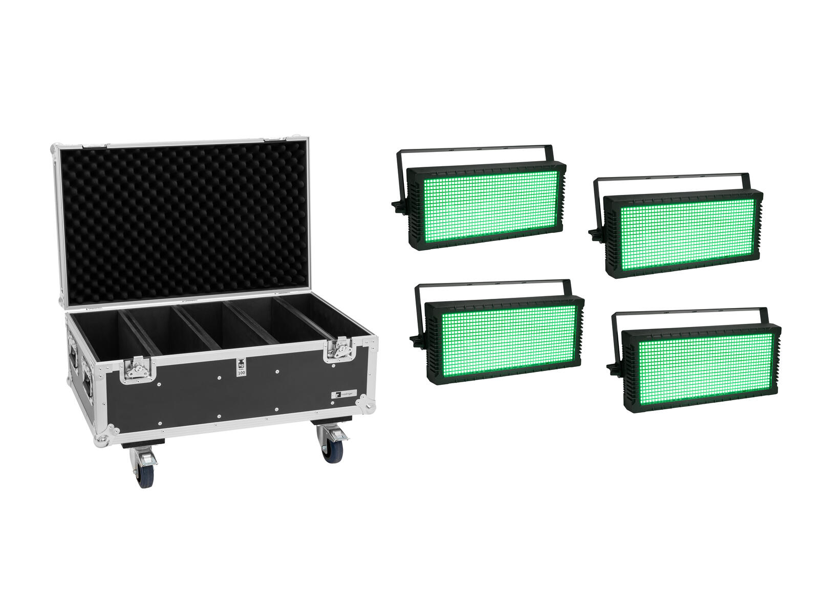 EUROLITE Set 4x LED Strobe SMD PRO 864 DMX RGB + Flightcase