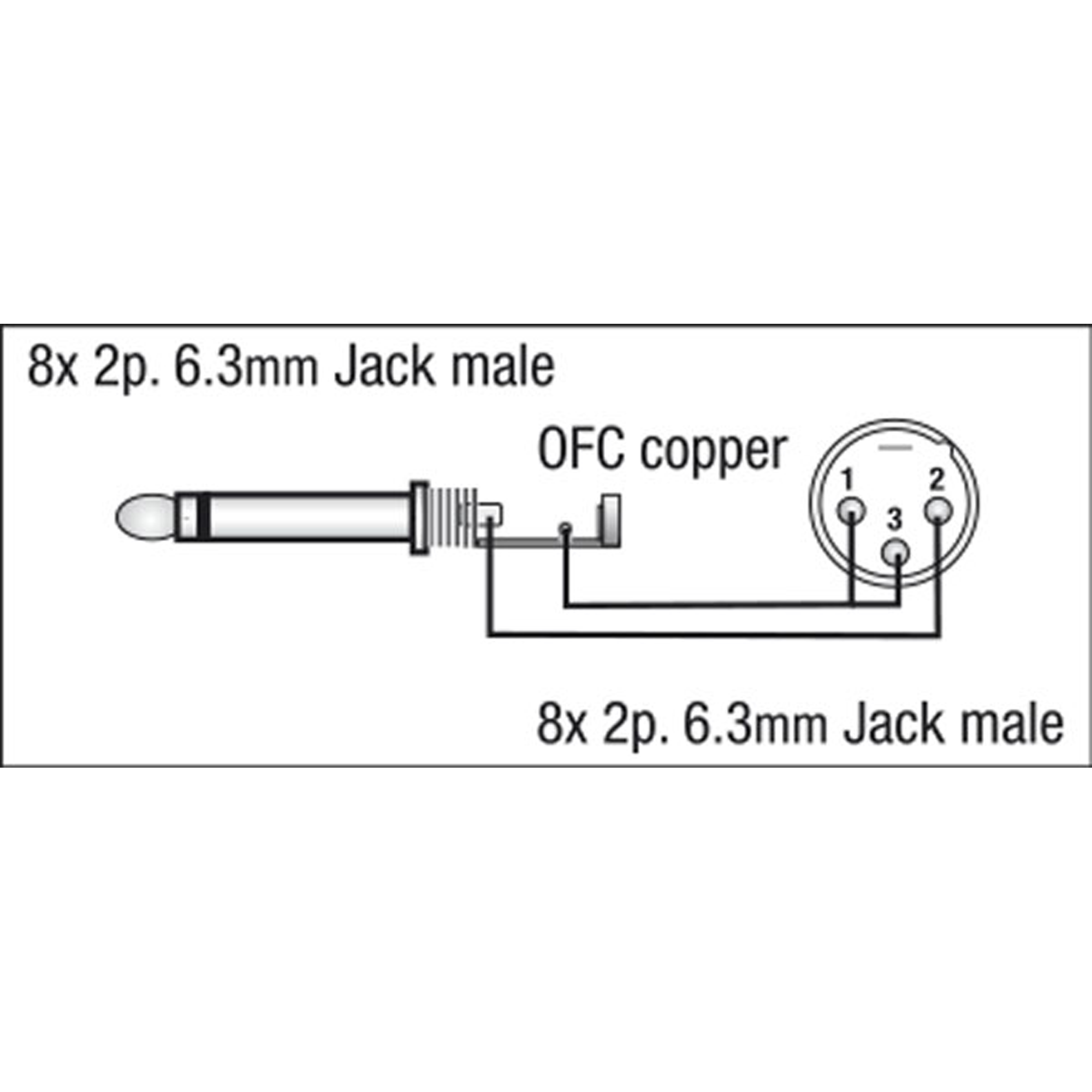 DAP FL63 - 8 Jack mono to 8 Jack mono 3 m
