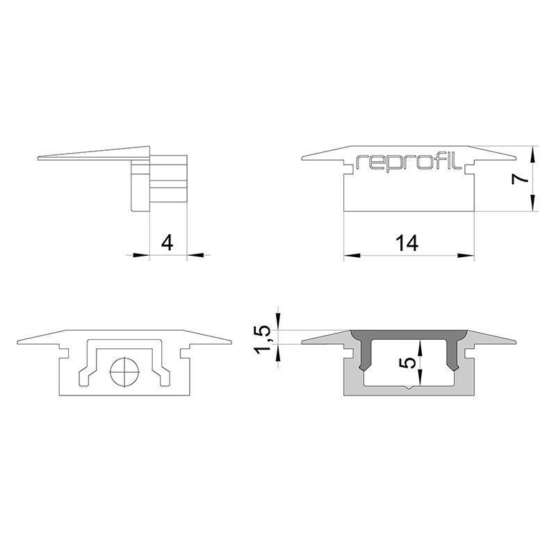 Endkappe P-ET-01-08 Set 2 Stk, Weiß