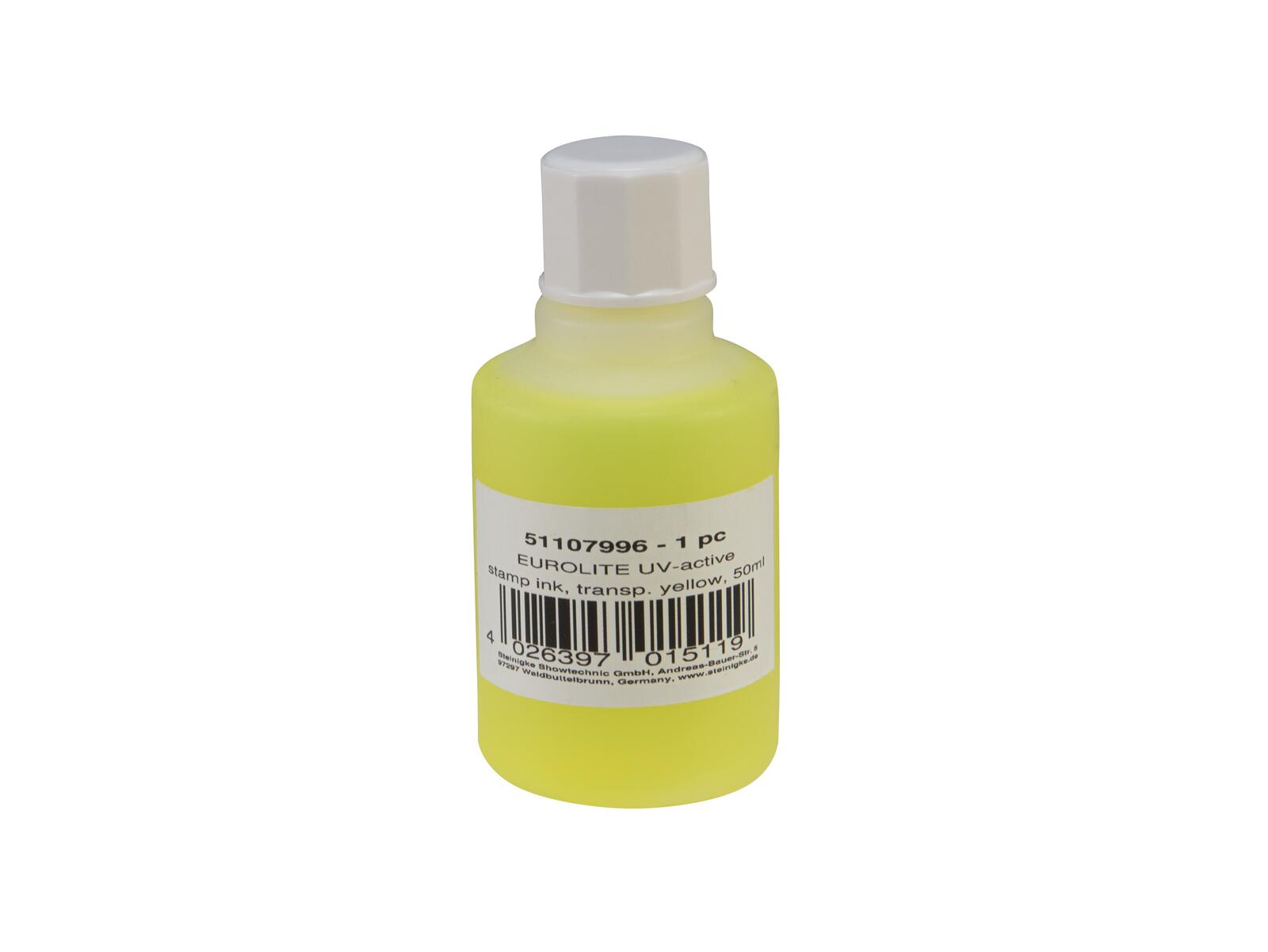 EUROLITE UV-aktive Stempelfarbe, transparent gelb, 50ml EUROLITE UV-aktive Stempelfarbe, transparent gelb, 50ml