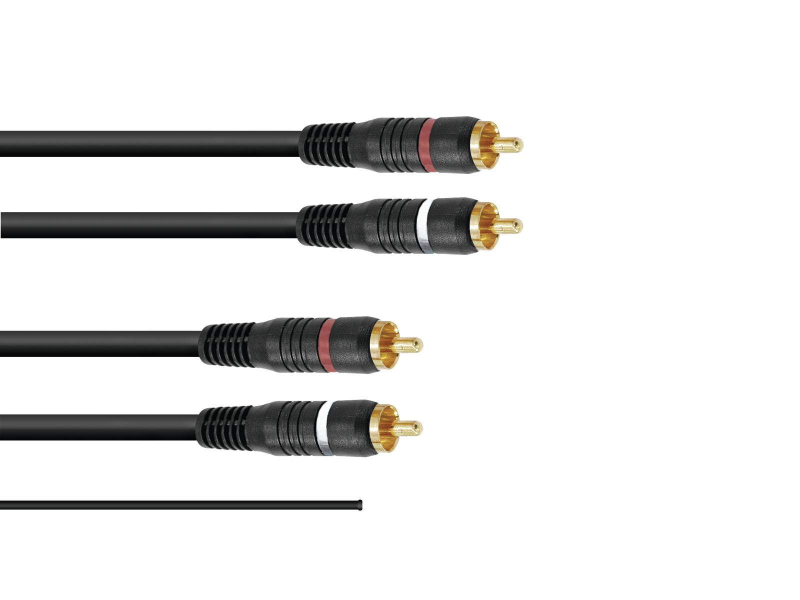 OMNITRONIC Cinch Kabel 2x2 Erdung 1,5m OMNITRONIC Cinch Kabel 2x2 Erdung 1,5m
