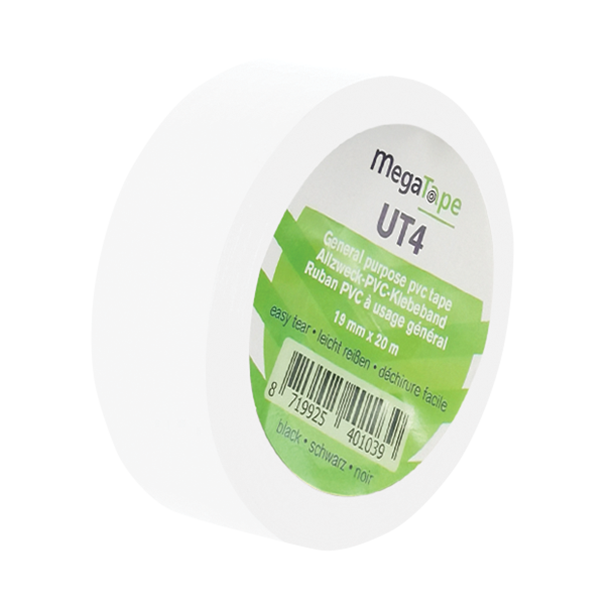 MEGATAPE UT4 White - 19 mm / 20 m Weiss - 19 mm/20 m MEGATAPE UT4 White - 19 mm / 20 m Weiss - 19 mm/20 m