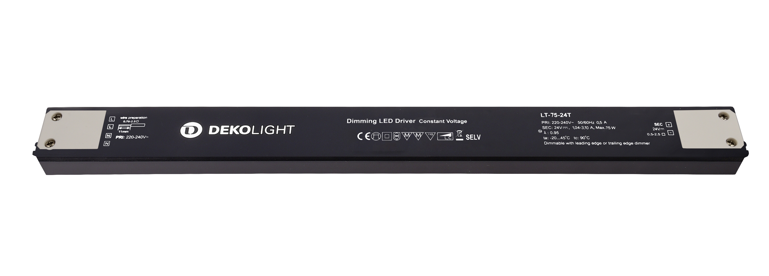 Long-Flat, DIM, CV, 24V 25-75W