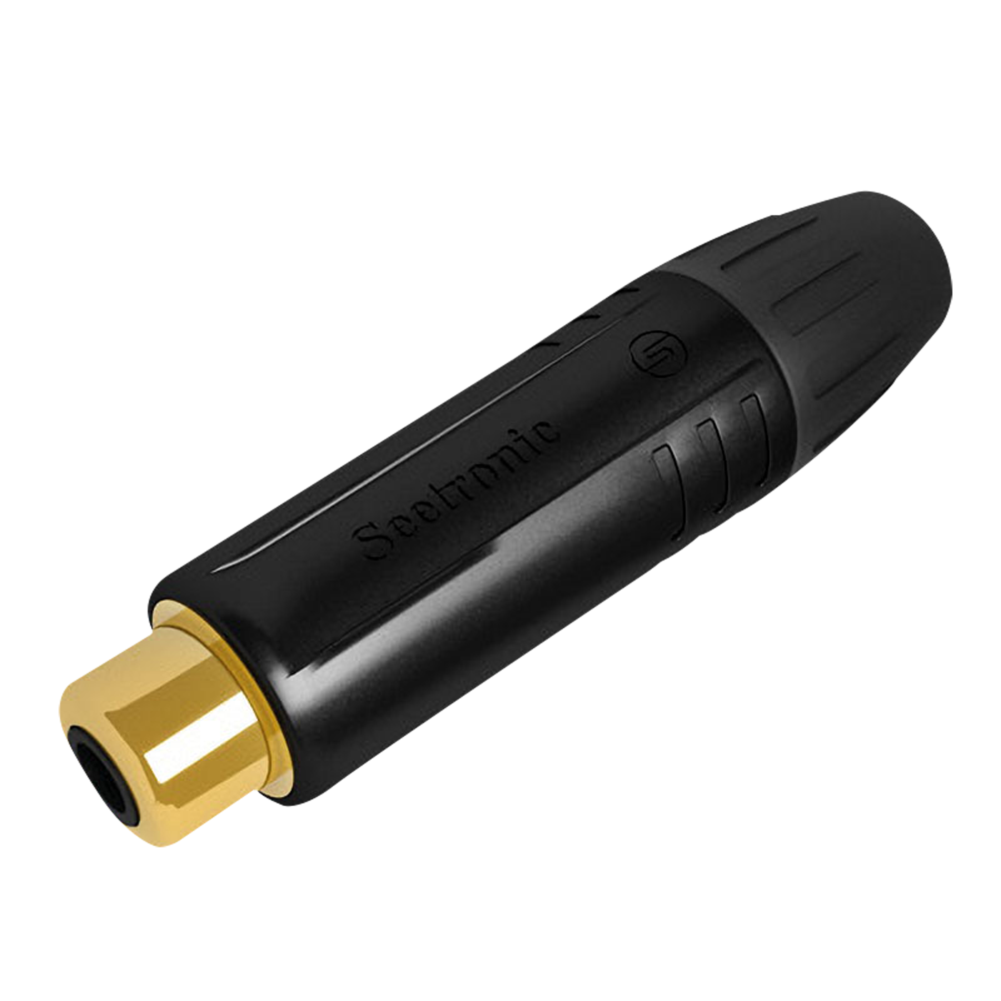 SEETRONIC RCA Connector - Female - Black Housing Vergoldete Kontakte - schwarze Endkappe