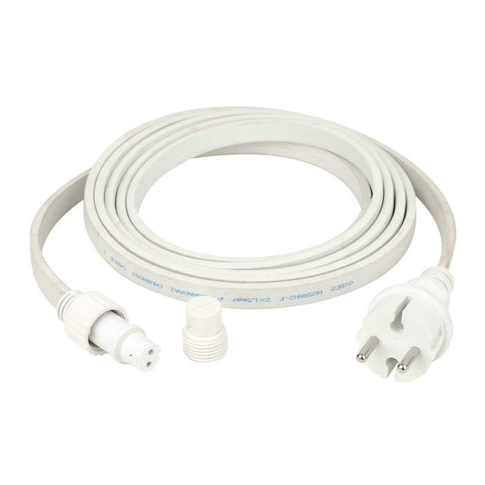 SHOWGEAR Power Cable for Festoon Light E27 Weiß - 3 m
