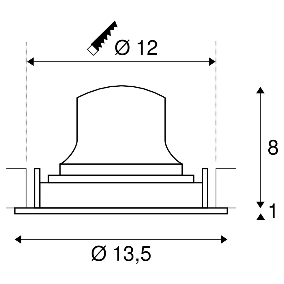 NUMINOS DL M, Indoor LED Deckeneinbauleuchte schwarz/weiß 2700K 20° kardanisch dreh- und schwenkbar
