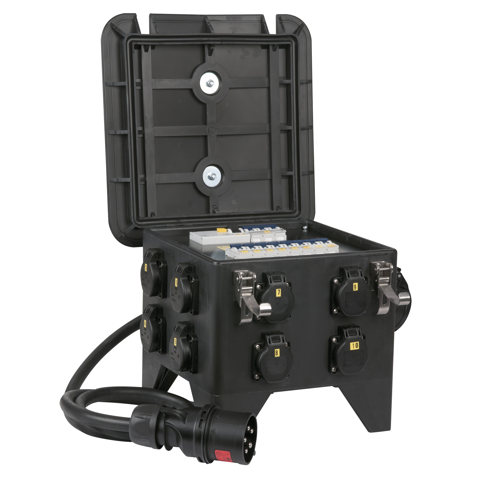 PCE MPD-832CEE Power Splitter CEE 32 A 8x Schuko - 2x CEE 16 A 5P 8x Schuko - 2x CEE 16 A 5P