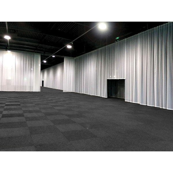 Showgear Voile CS Curtain, 55 g/m² Schwarz - 300 (B) x 300 (H) cm - glatt