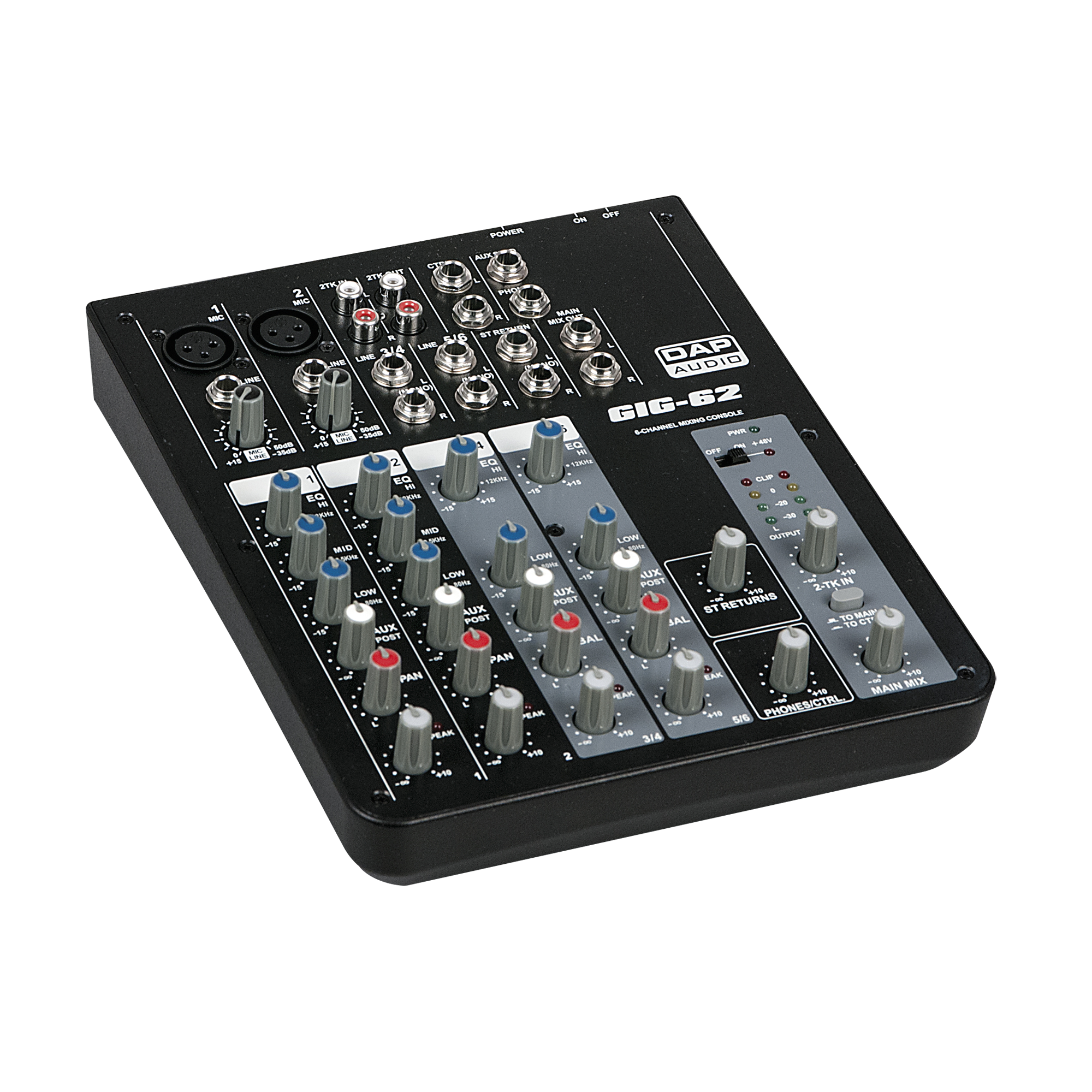 DAP GIG-62 6-channel analog mixer GIG -62- analoges Mischpult mit 6 Kanälen DAP GIG-62 6-channel analog mixer GIG -62- analoges Mischpult mit 6 Kanälen