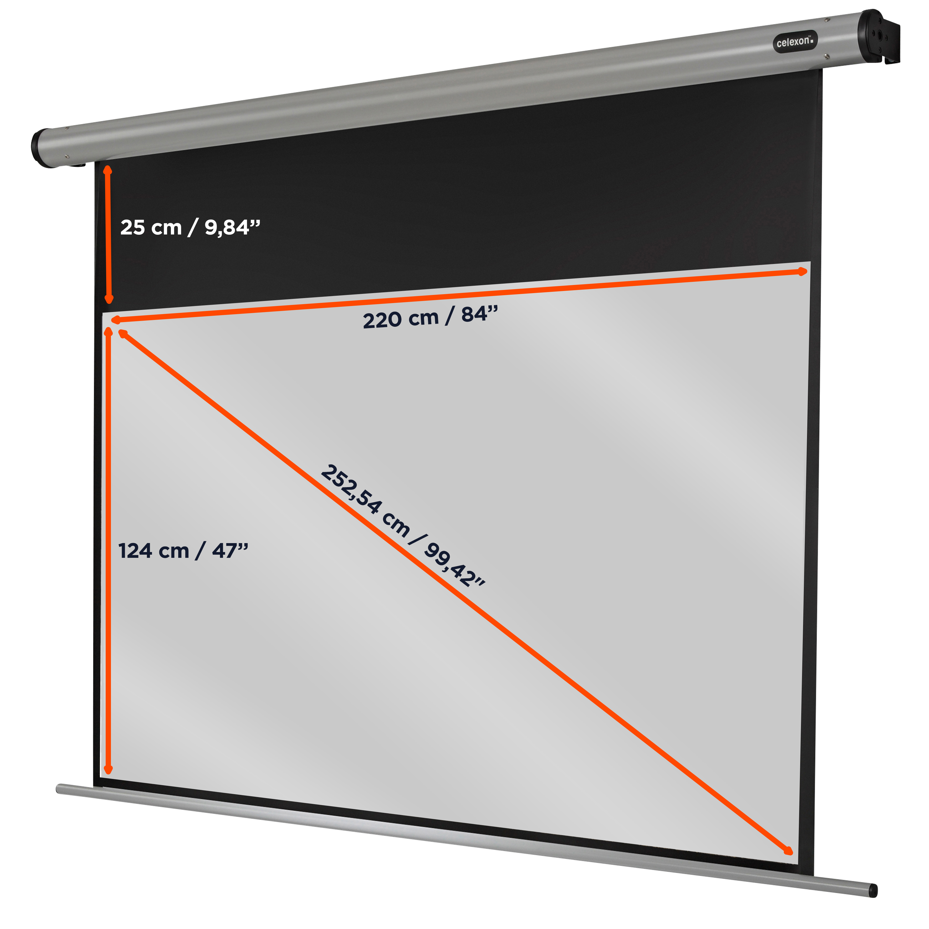 celexon Leinwand Motor HomeCinema 220 x 124 cm