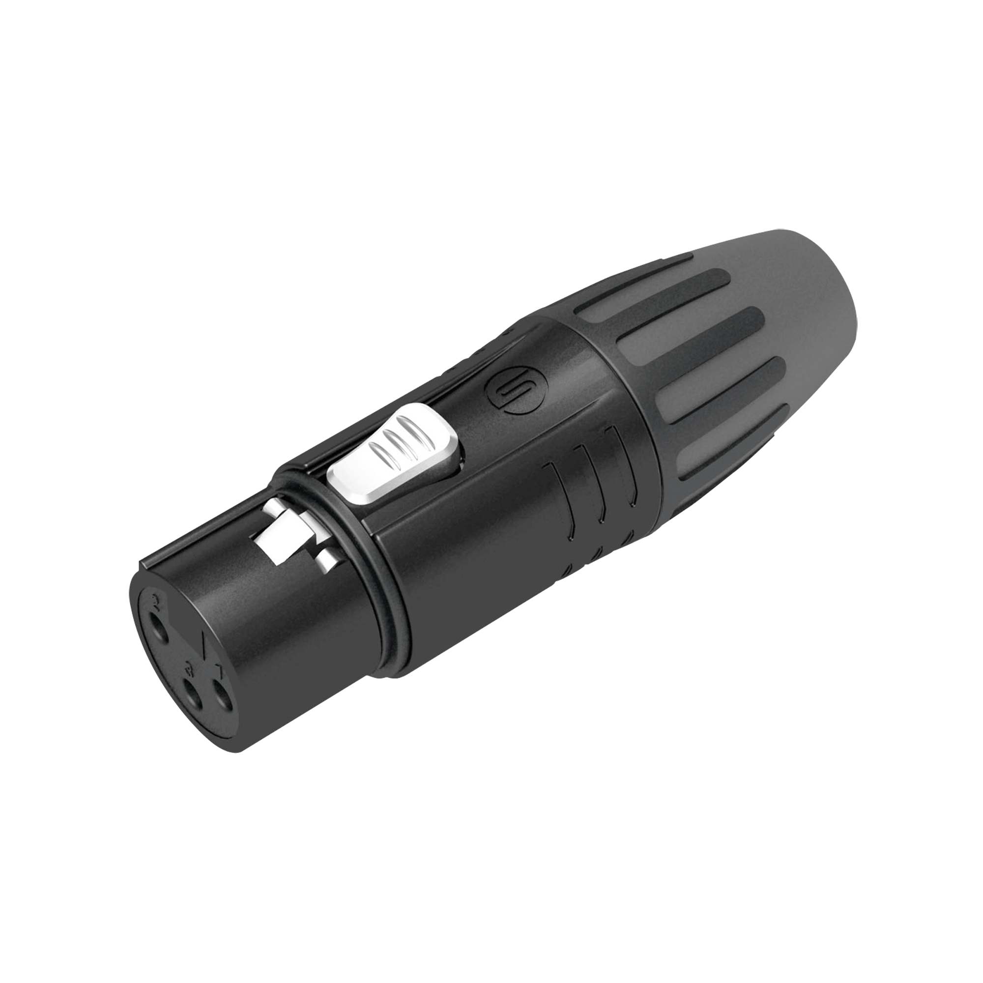 SEETRONIC XLR 3P Connector - female Silberkontakte - schwarzes Gehäuse