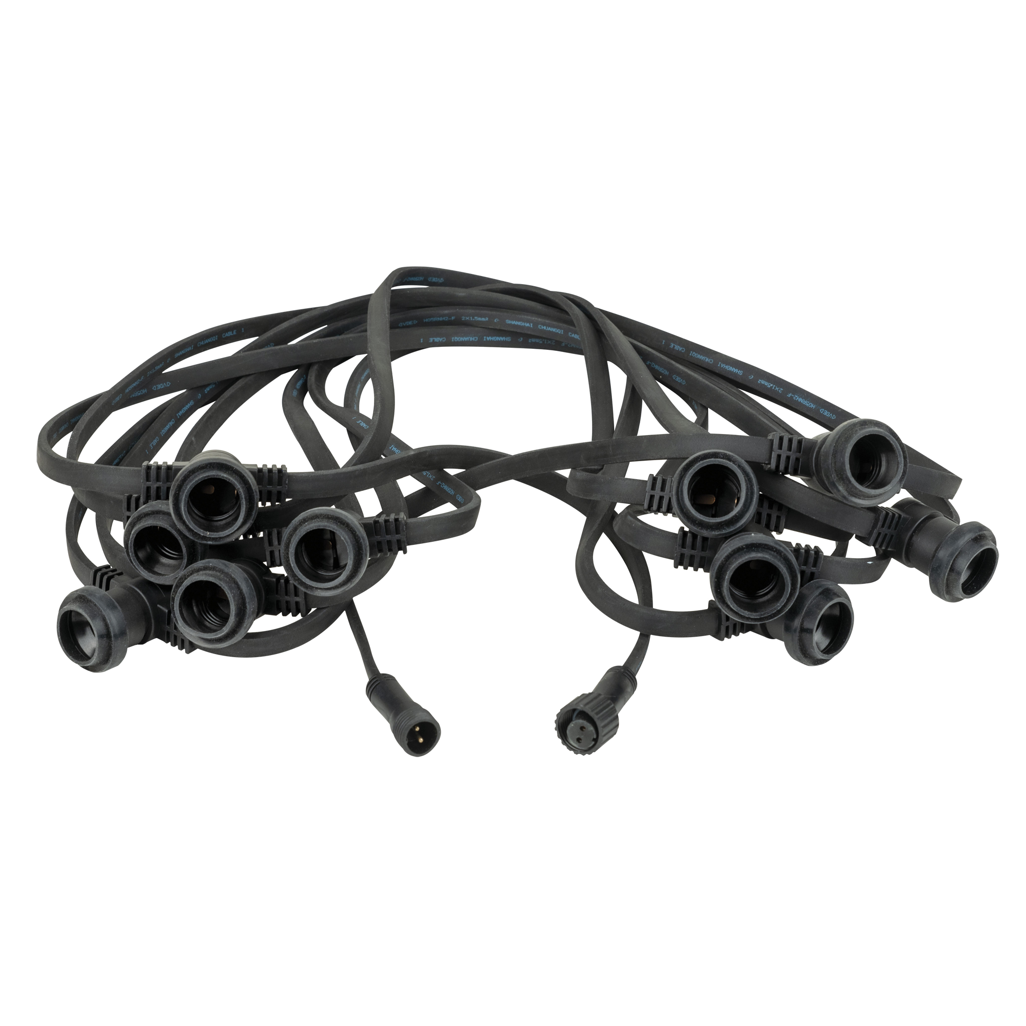 SHOWGEAR Festoon Light E27 Black, 10M 50 cm Abstand - schwarz - 10 m
