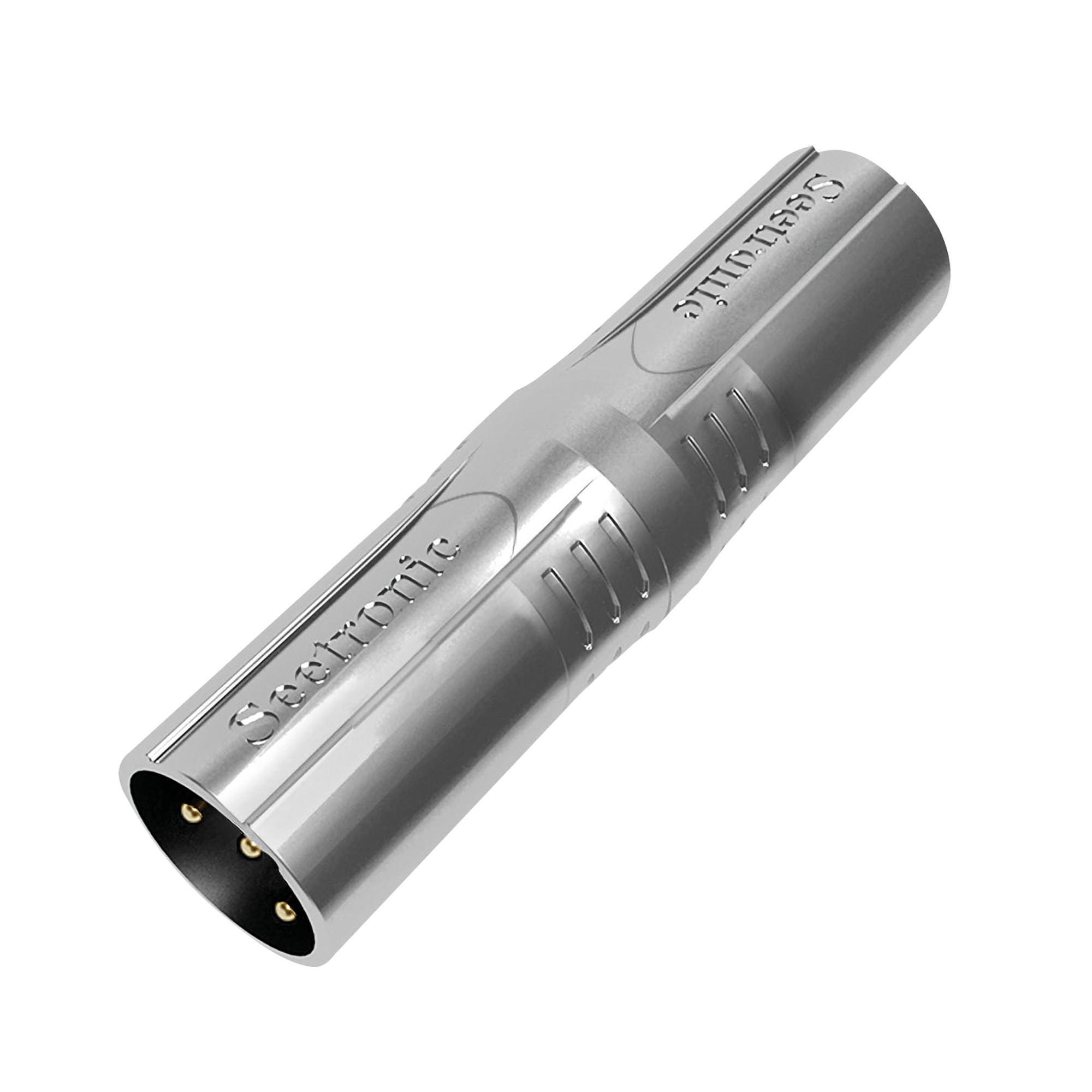 SEETRONIC XLR 3P male to XLR 3P male Goldkontakte - silberfarbenes Gehäuse