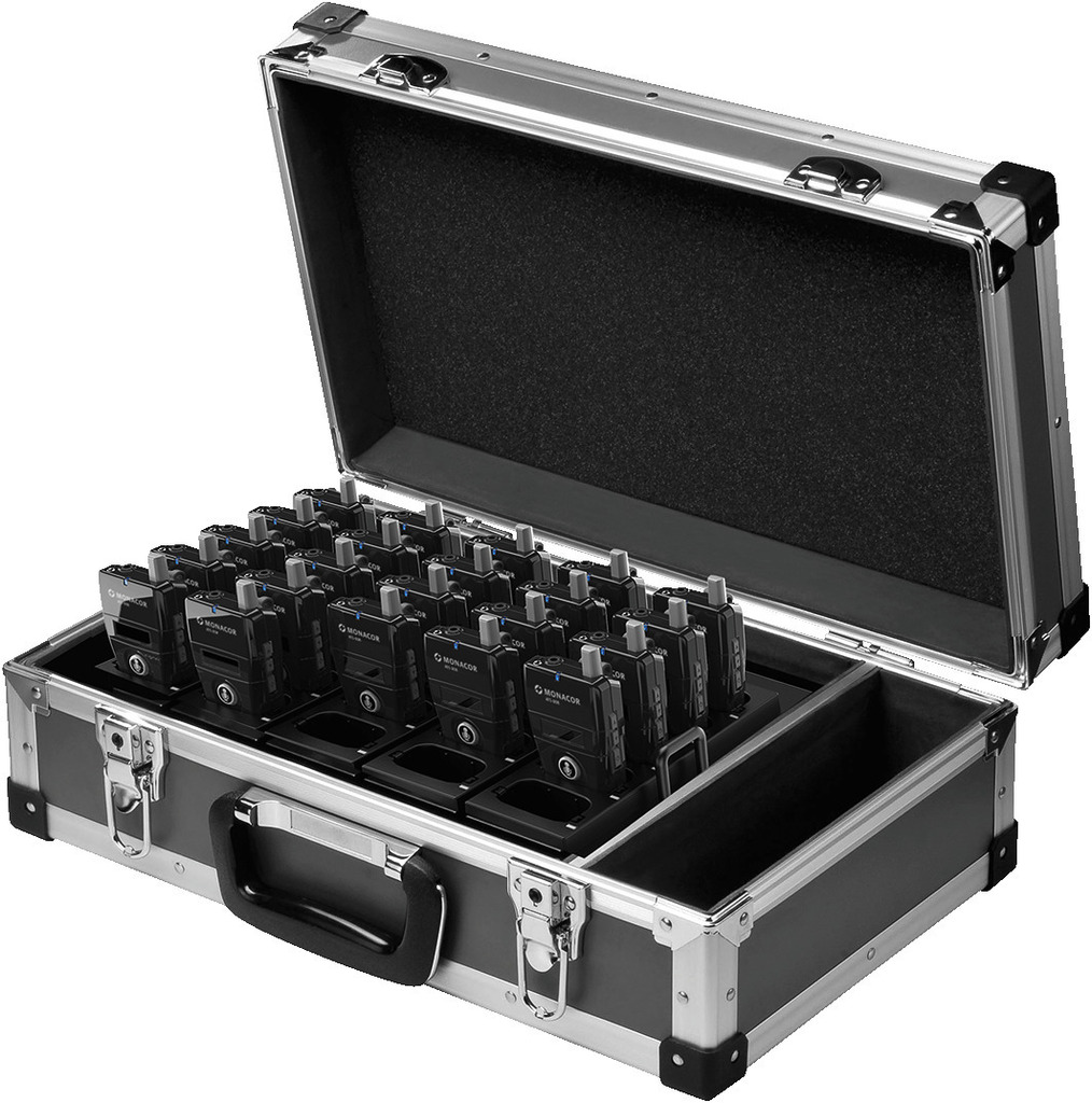 MONACOR ATS-825C Transportkoffer mit integrierter Ladefunktion, 25-fach, für ATS-80-Serie