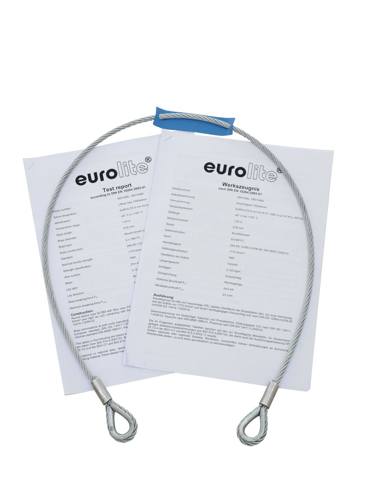 EUROLITE Sicherungsseil AG-5 3x600mm bis 5kg sil EUROLITE Sicherungsseil AG-5 3x600mm bis 5kg sil
