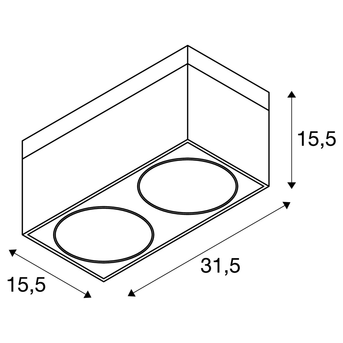 KARDAMOD SURFACE SQUARE ES111 DOUBLE Deckenleuchte, eckig, schwarz, 2xGU10, max. 2x75W KARDAMOD SURFACE SQUARE ES111 DOUBLE Deckenleuchte, eckig, schwarz, 2xGU10, max. 2x75W