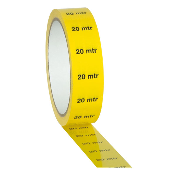 Showgear Marker / Indicator Tape "20 m" Markierung, gelb