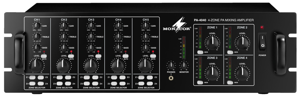MONACOR PA-4040 4-Zonen-Matrix-Mischverstärker