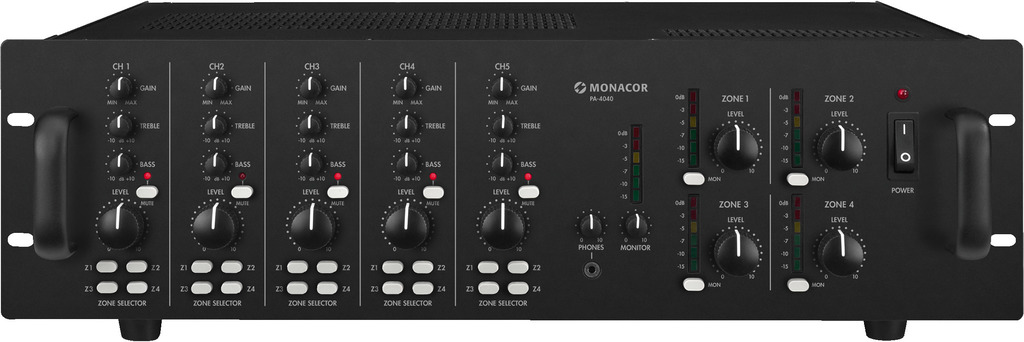 MONACOR PA-4040 4-Zonen-Matrix-Mischverstärker