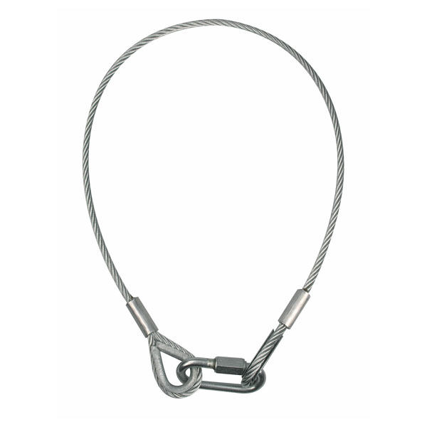 Showgear Safety Cable 8 mm, BGV-C1 WLL: 80 kg - 100 cm - Silber