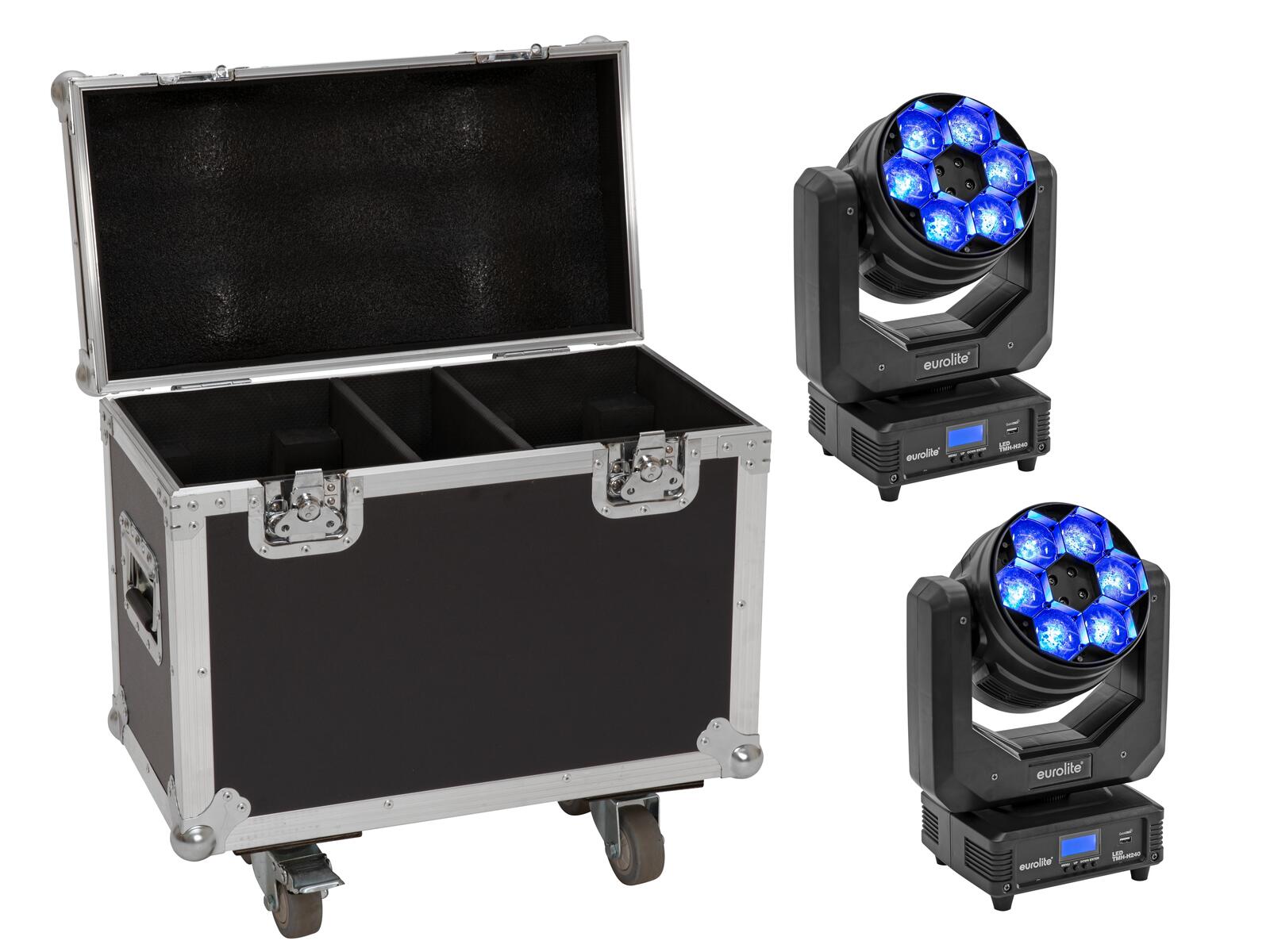 EUROLITE Set 2x LED TMH-H240 Beam/Wash/Flowereffekt + Case EUROLITE Set 2x LED TMH-H240 Beam/Wash/Flowereffekt + Case