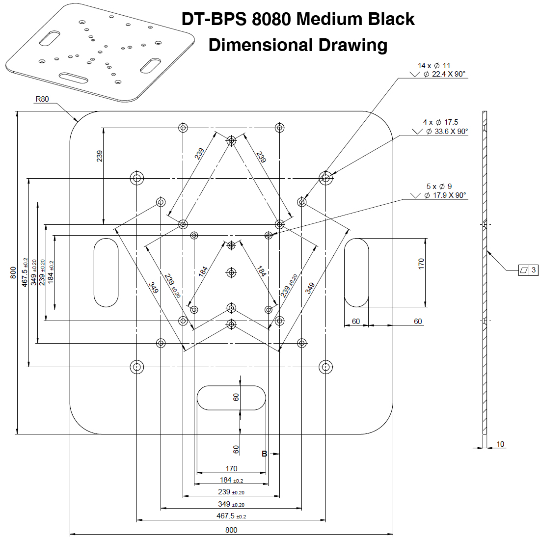  DT BPS-8080 Medium Black
