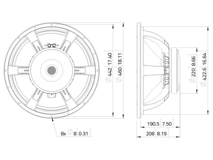 LAVOCE SAF184.01 18 Zoll Subwoofer, Ferrit, Alukorb LAVOCE SAF184.01 18 Zoll Subwoofer, Ferrit, Alukorb