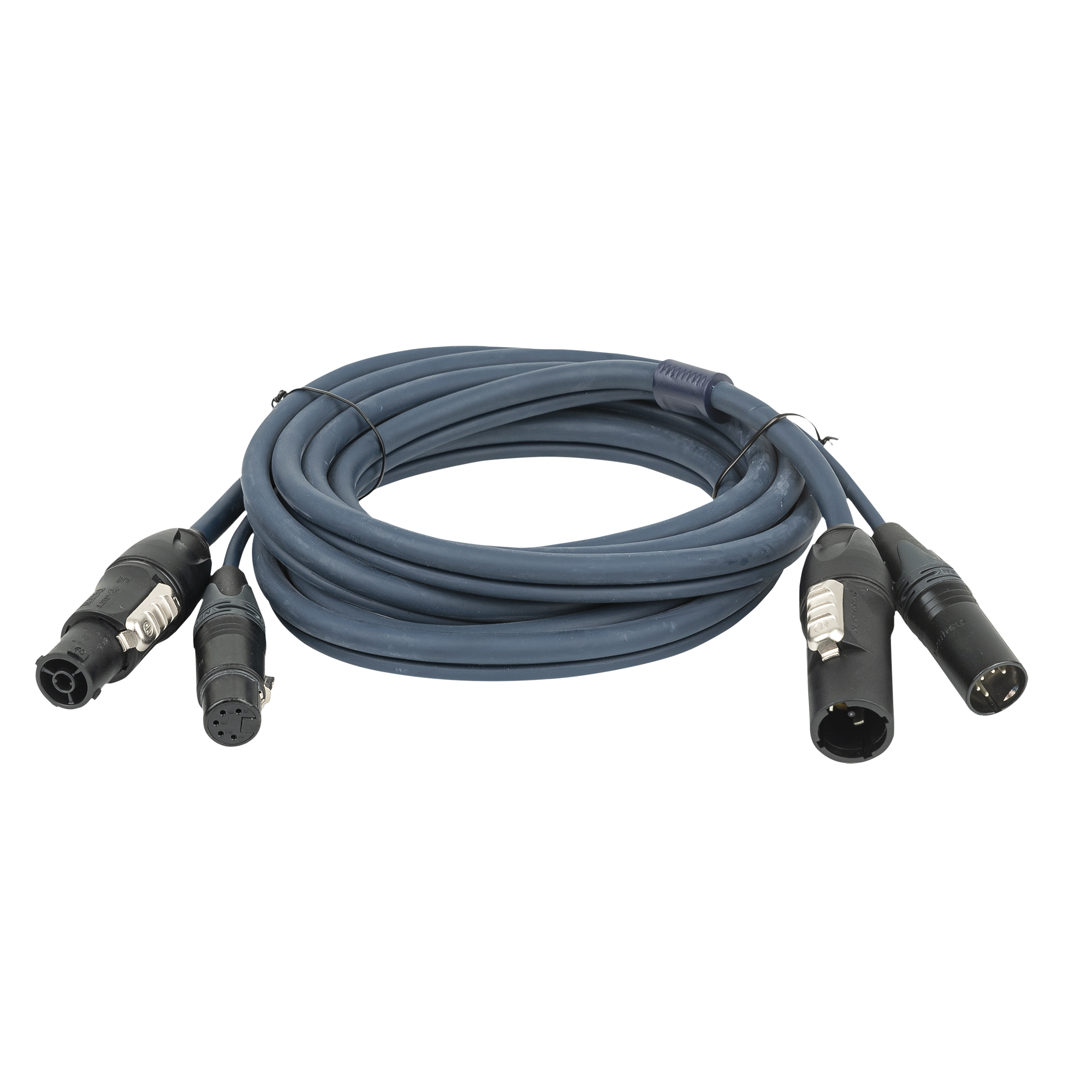 DAP FP-14 Hybrid Cable - powerCON TRUE1 & 5-pin XLR - DMX / Power 3 m 3 m - blau