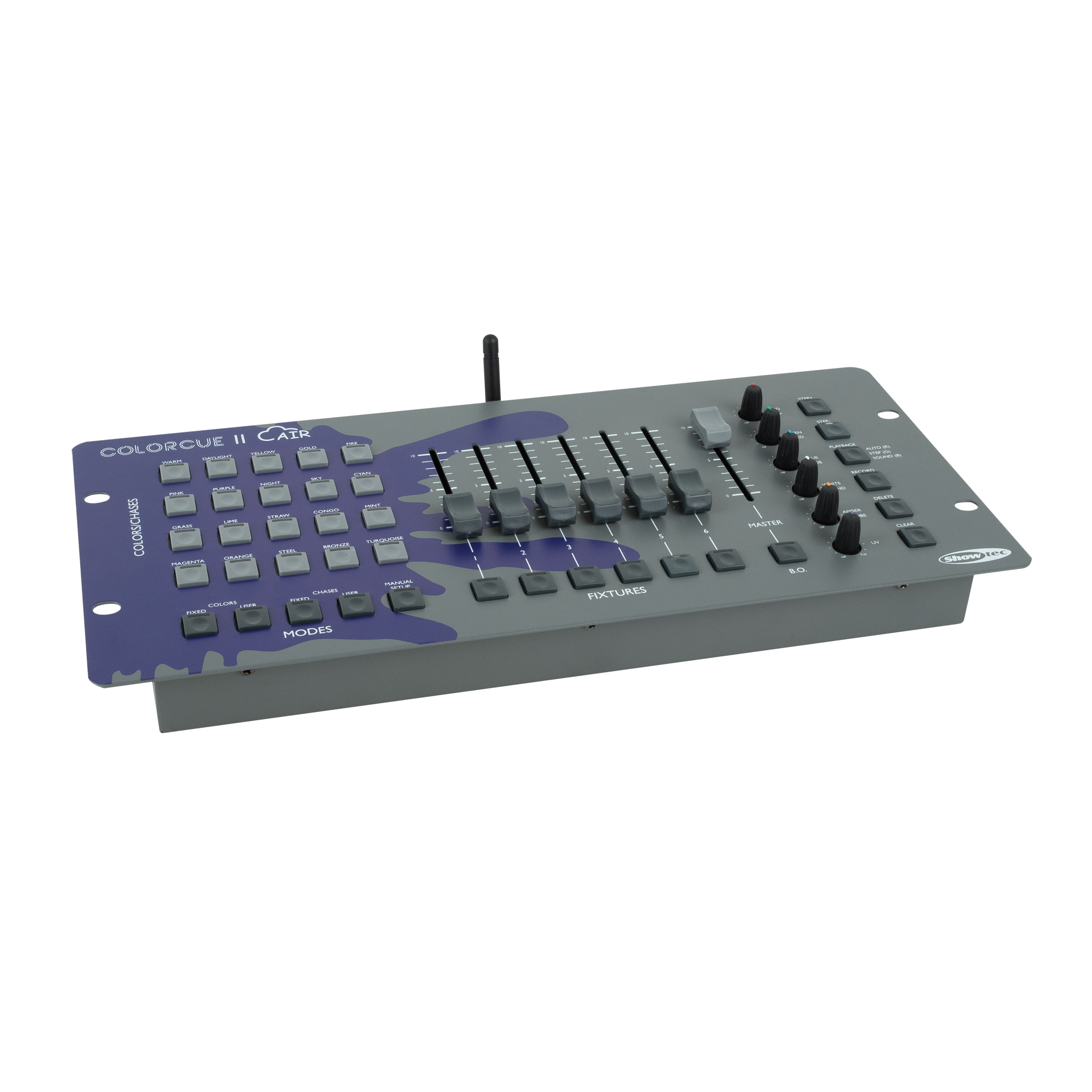 SHOWTEC ColorCue 2 Air Intelligent 6-fader, 6-colour, battery-powered LED Controller with wireless DMX Intelligenter, batteriebetriebener LED-Controller mit Wireless DMX, 6 Fadern und 6 Farben SHOWTEC ColorCue 2 Air Intelligent 6-fader, 6-colour, battery-powered LED Controller with wireless DMX Intelligenter, batteriebetriebener LED-Controller mit Wireless DMX, 6 Fadern und 6 Farben