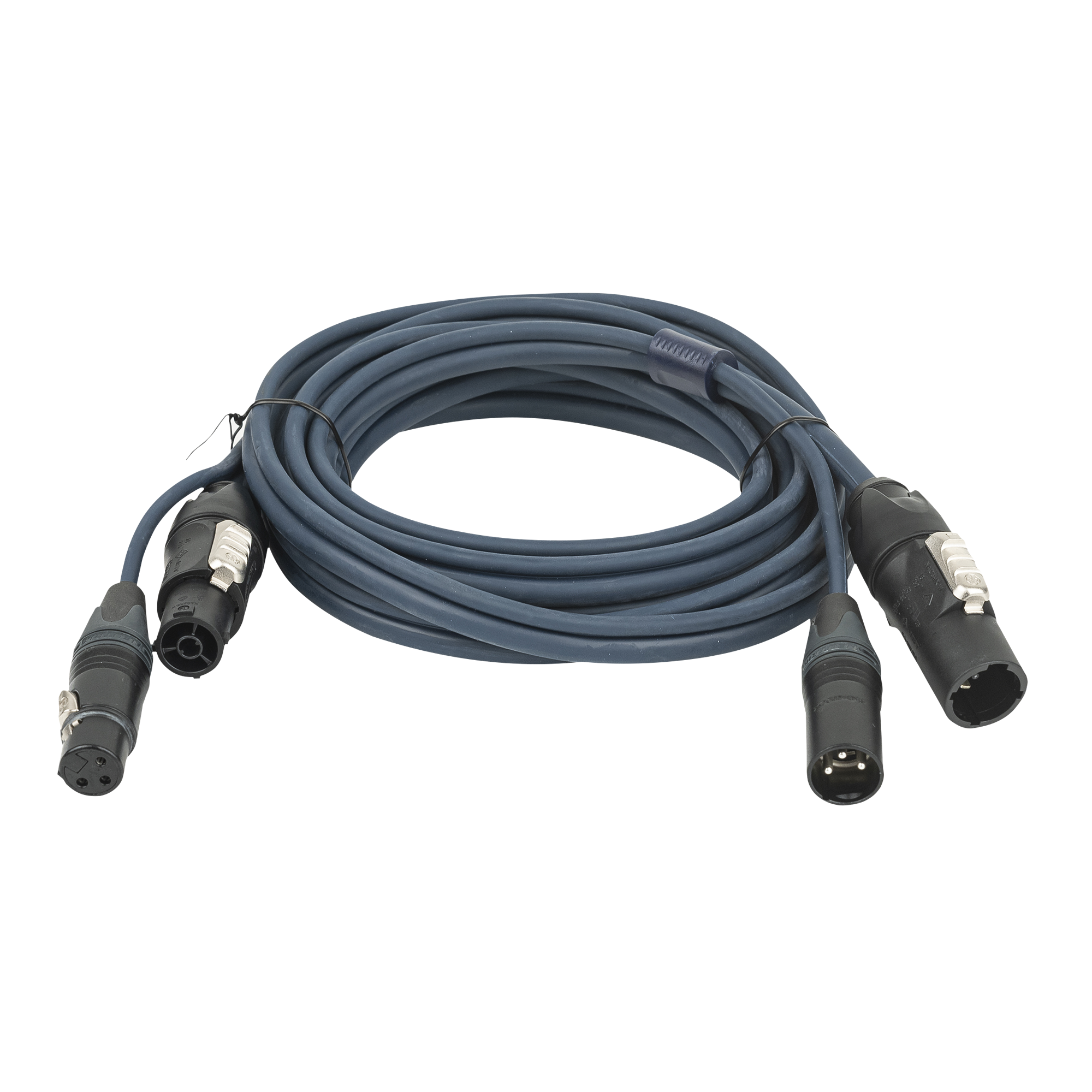 DAP FP-13 Hybrid Cable - powerCON TRUE1 & 3-pin XLR - DMX / Power 10 m 10 m - blau