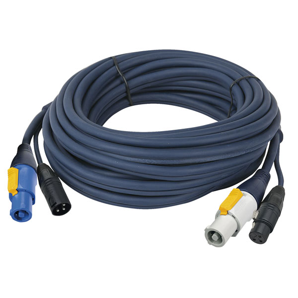 DAP FP17 Hybrid Cable - powerCON & 3-pin XLR - Audio / Power 3 m, blaues Kabel