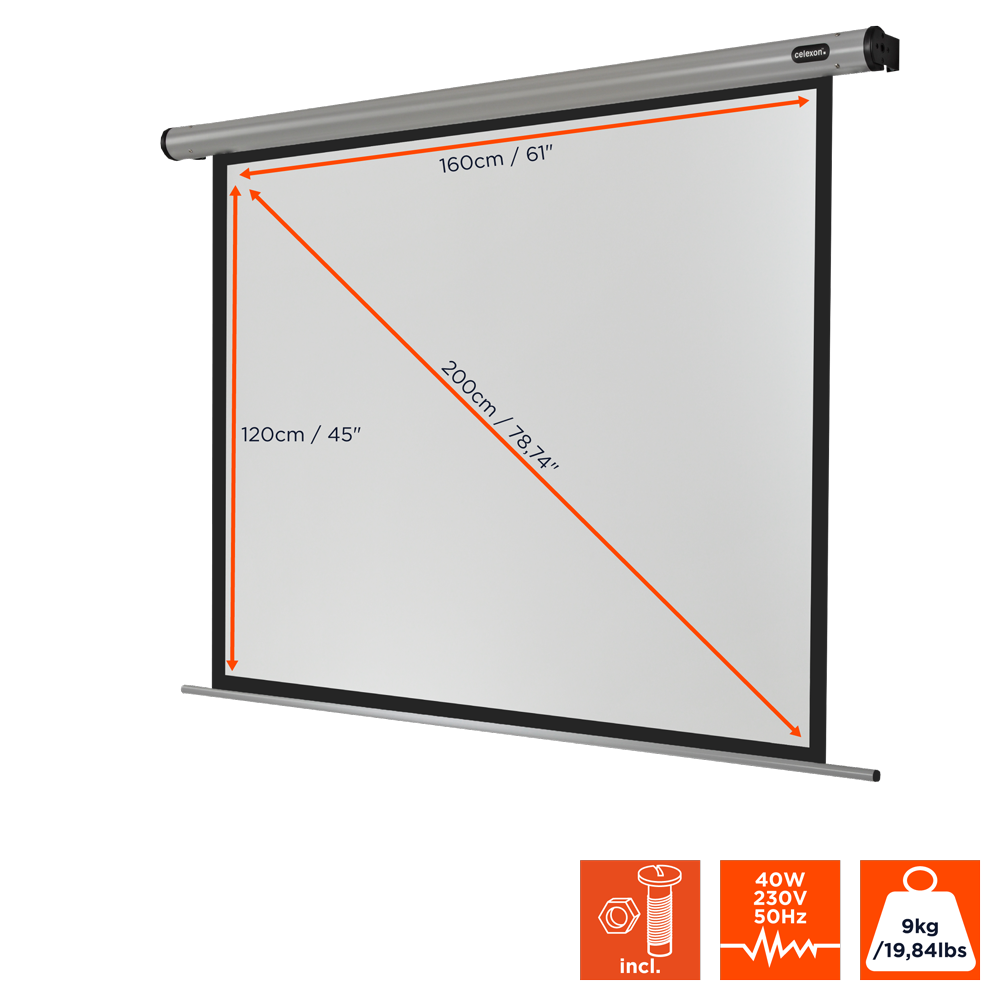 celexon Leinwand Motor HomeCinema 160 x 120 cm