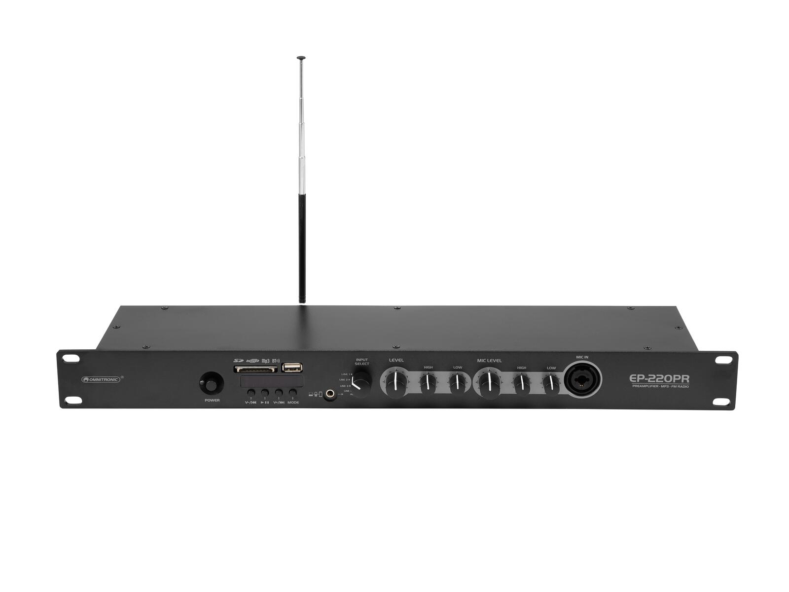 OMNITRONIC EP-220PR Vorverstärker mit MP3-Player und FM-Radio OMNITRONIC EP-220PR Vorverstärker mit MP3-Player und FM-Radio