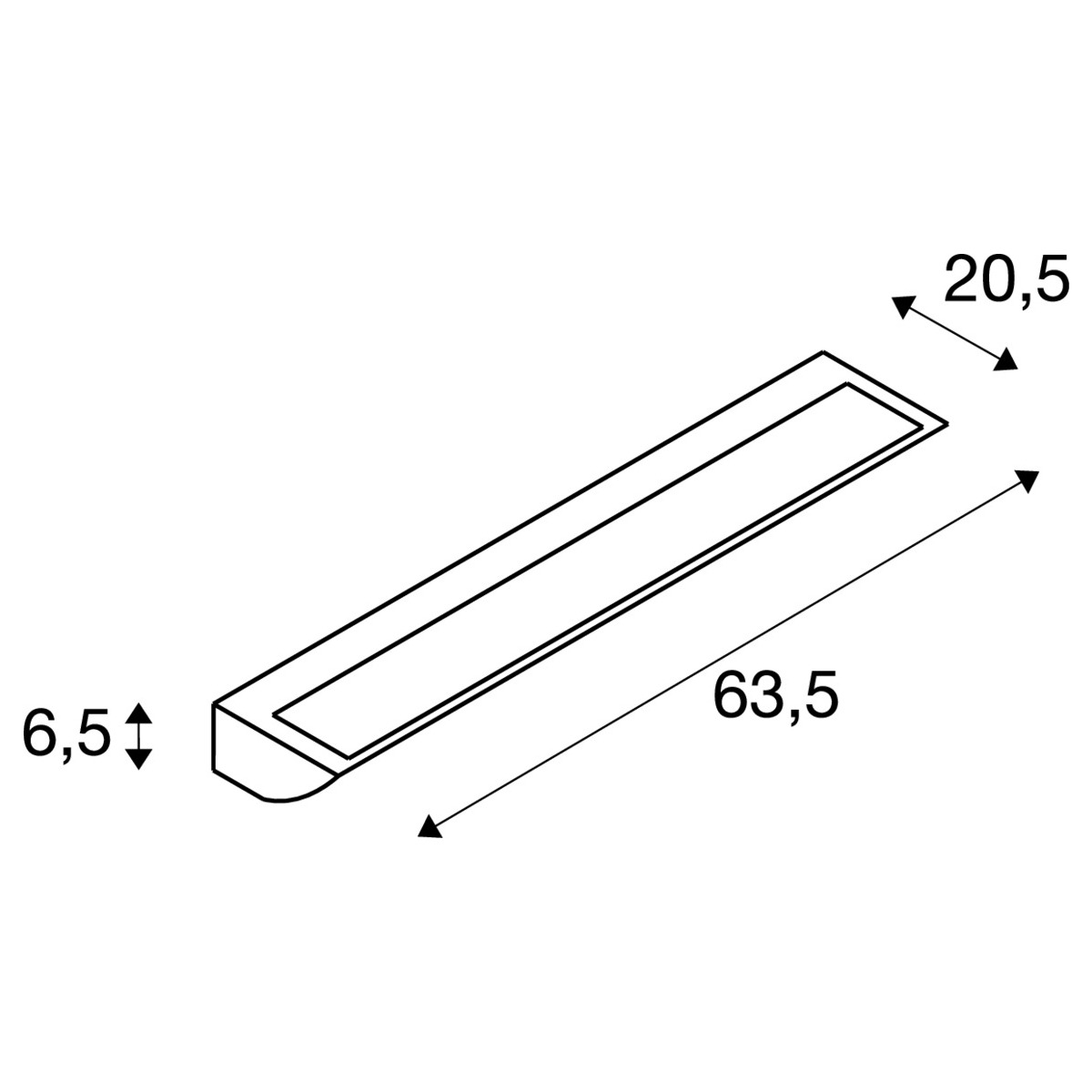 VANO WING, Outdoor Strahler, LED, 3000K, silbergrau, B/H/T 63,5/6,5/20,5 cm VANO WING, Outdoor Strahler, LED, 3000K, silbergrau, B/H/T 63,5/6,5/20,5 cm