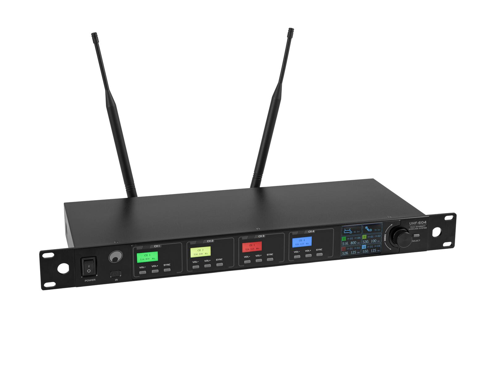 OMNITRONIC UHF-604 4-Kanal Funkmikrofon-System 520-554 MHz