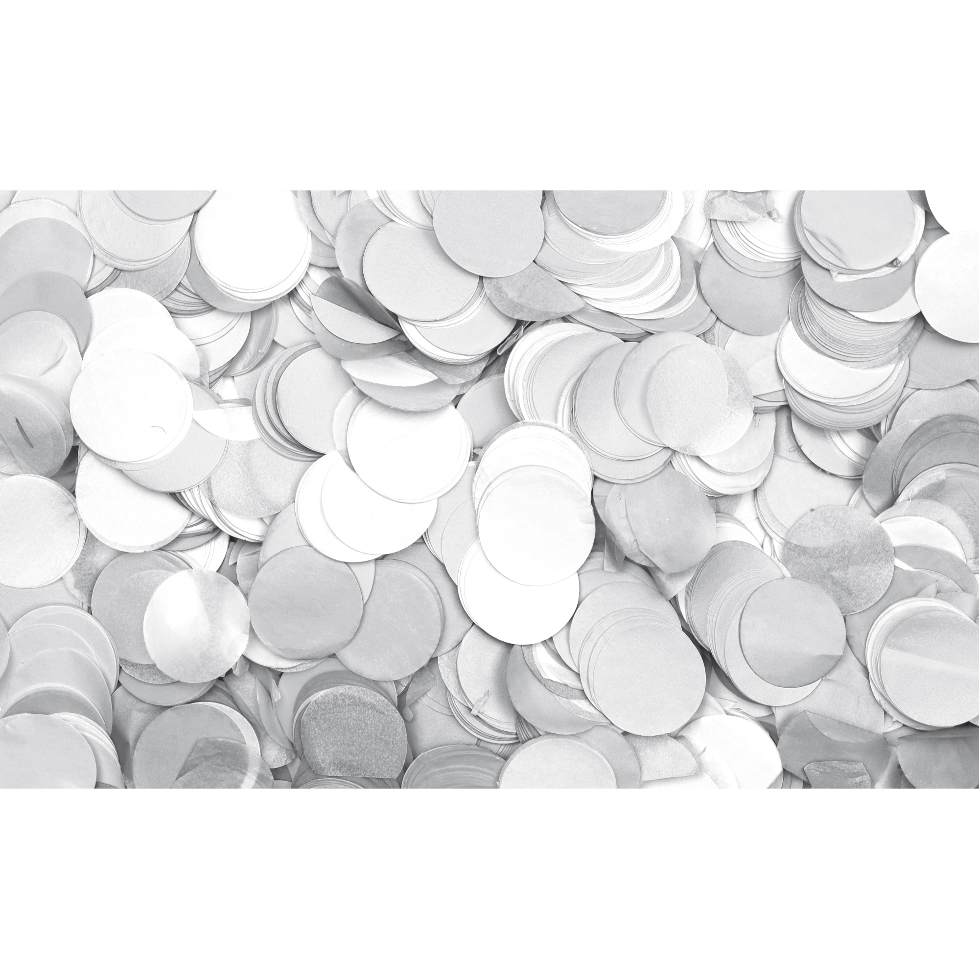 SHOWGEAR Confetti - Round Weiß, Ø 55 mm, 1 kg, feuerhemmend und biologisch abbaubar