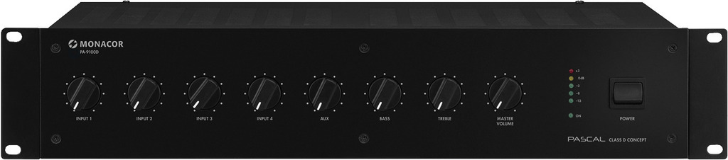 MONACOR PA-9100D ELA-Mono-Class-D-Mischverstärker, 1000 W