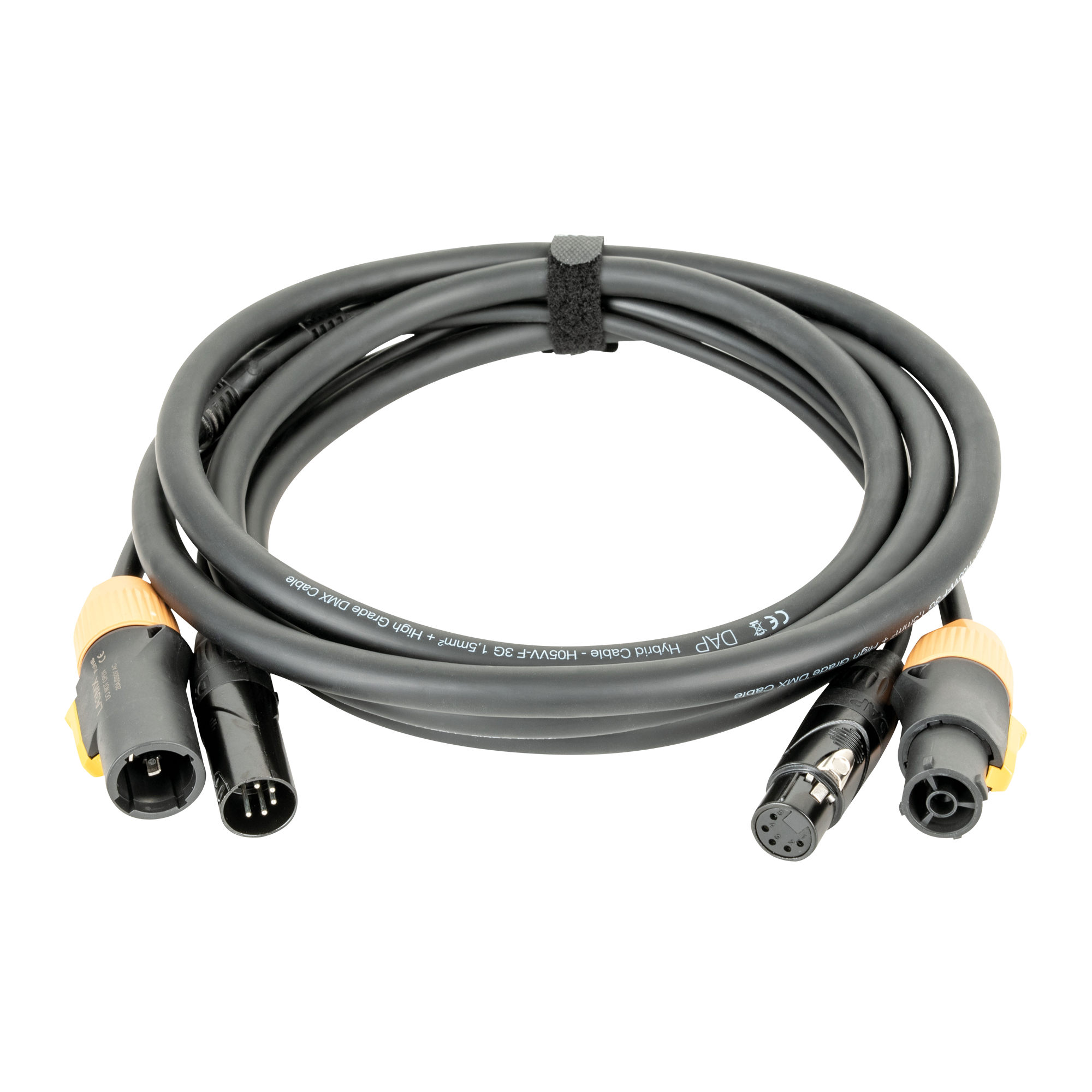 DAP FP23 Hybrid Cable - Power Pro True & 5-pin XLR - DMX / Power 3 m 3 m - schwarz