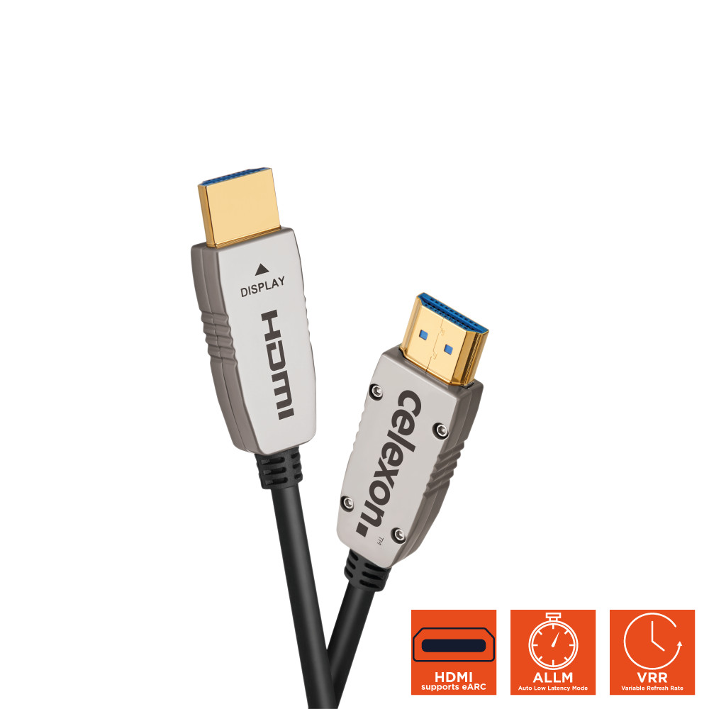 celexon UHD Optical Fibre HDMI 8K 48Gbps Active Kabel 50m, schwarz