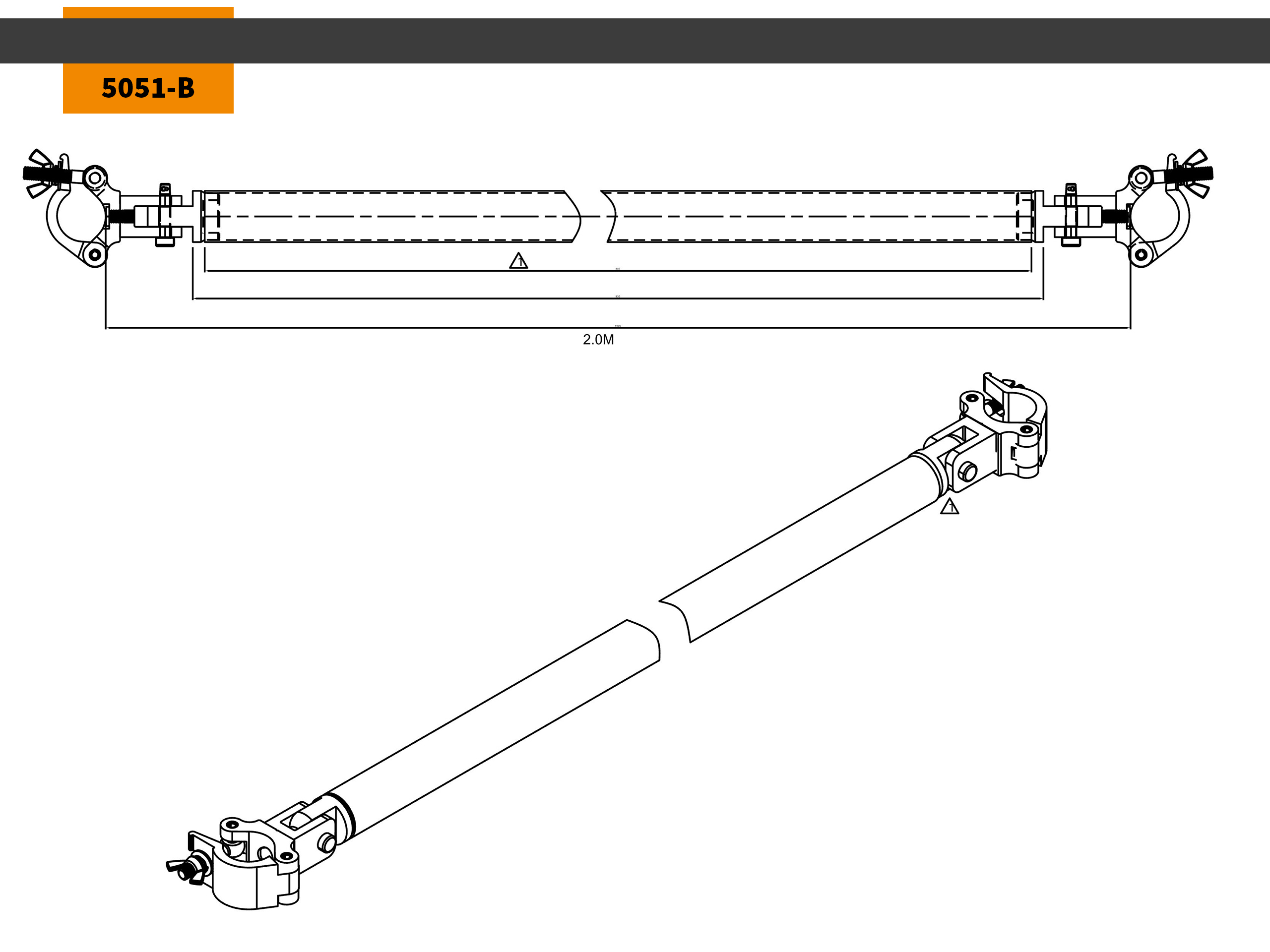 Cornerbrake mit Trussaufnehmer 2m stage black
