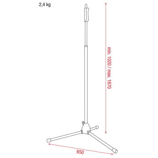 Showgear Microphone Stand - Quick Lock 1020-1670mm