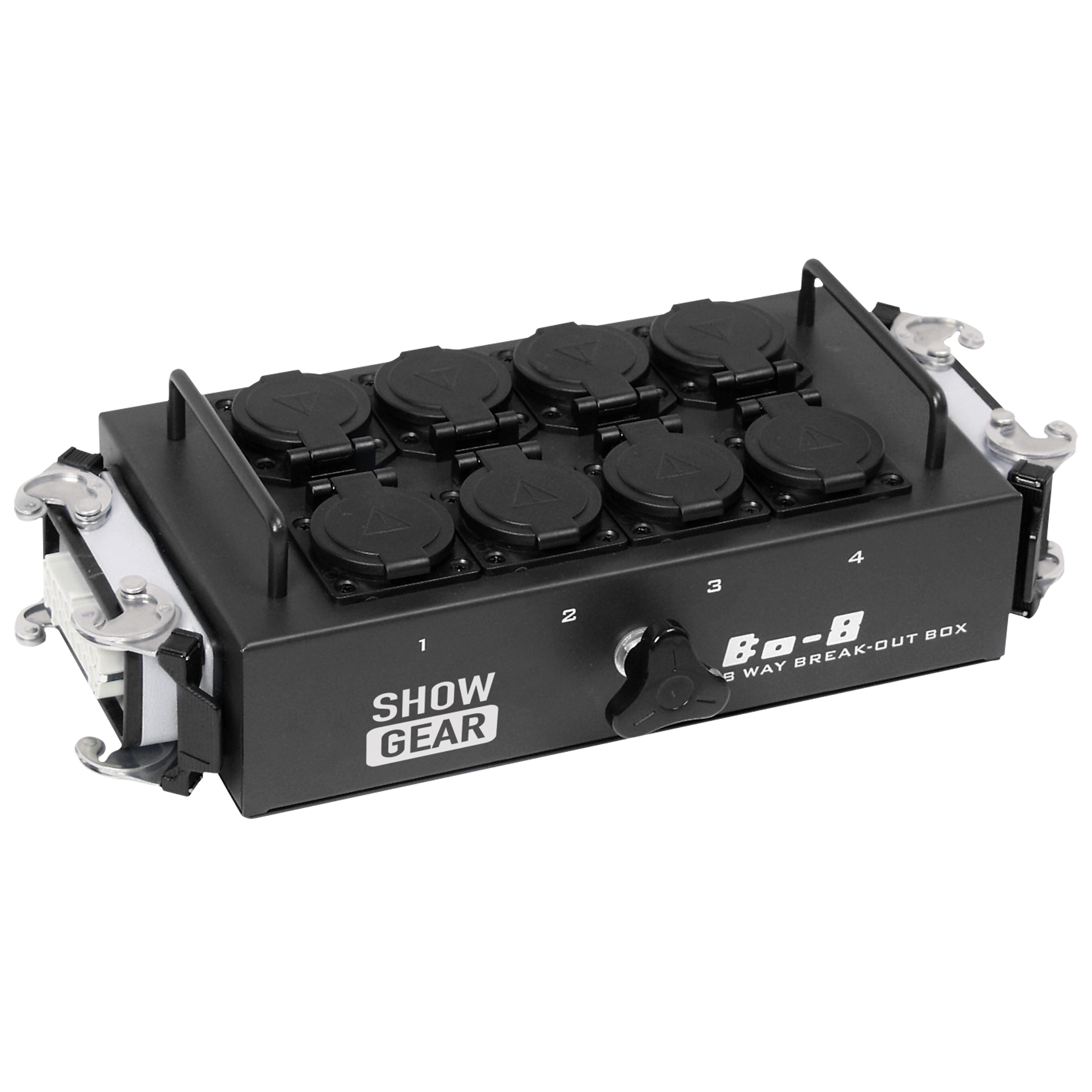 SHOWGEAR BO-8-S2 8 Schuko's and 2x 16-pin connector 8 Schuko- und 2x 16-Pin-Anschluss SHOWGEAR BO-8-S2 8 Schuko's and 2x 16-pin connector 8 Schuko- und 2x 16-Pin-Anschluss