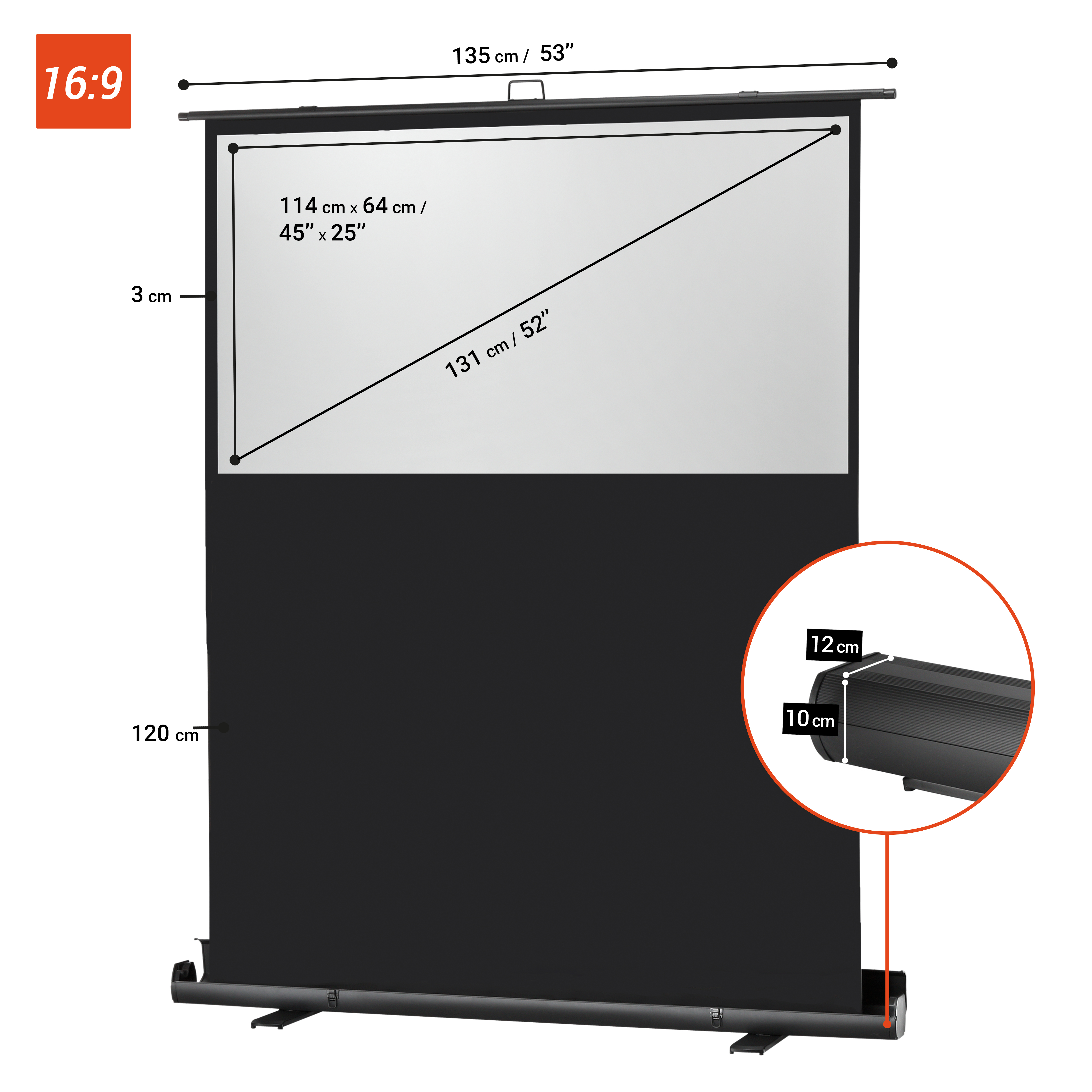 celexon Leinwand Ultramobil Plus Professional 120 x 68 cm