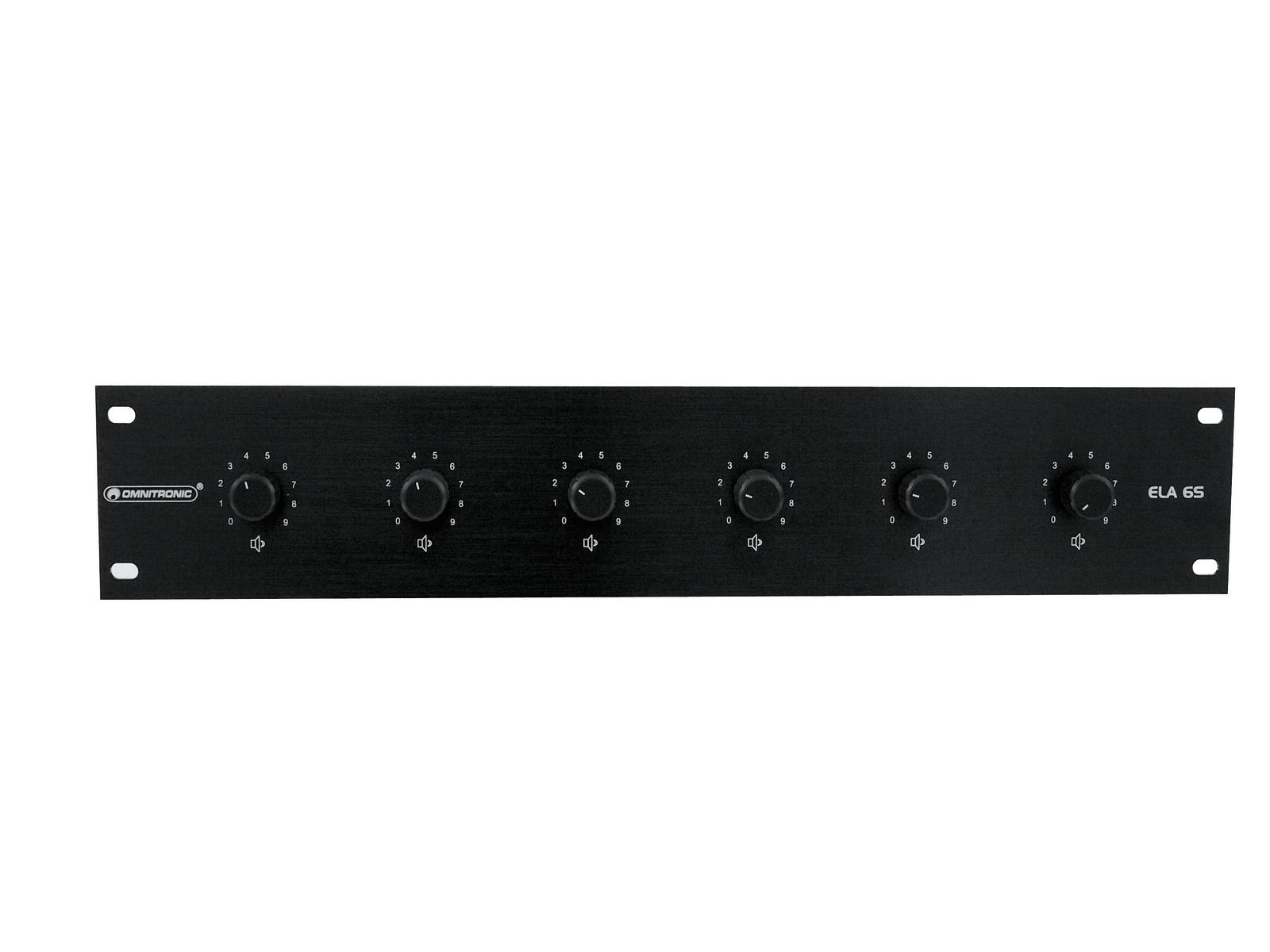 OMNITRONIC ELA 6S-Zonen LS-Regler 20W sw OMNITRONIC ELA 6S-Zonen LS-Regler 20W sw