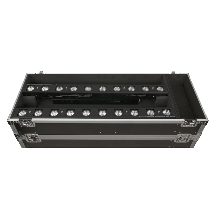 SHOWTEC Case for 12x Sunstrip Active 3 stapelbare Fächer mit Zubehörfach SHOWTEC Case for 12x Sunstrip Active 3 stapelbare Fächer mit Zubehörfach