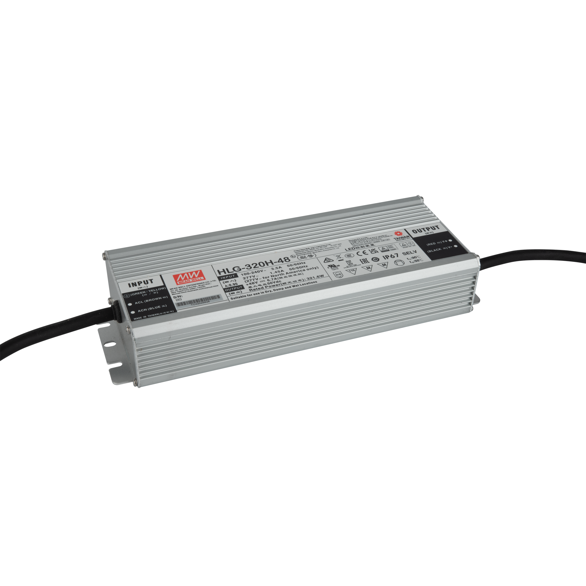 MEANWELL LED Power Supply - 320 W - 48 V DC HLG-320H-48