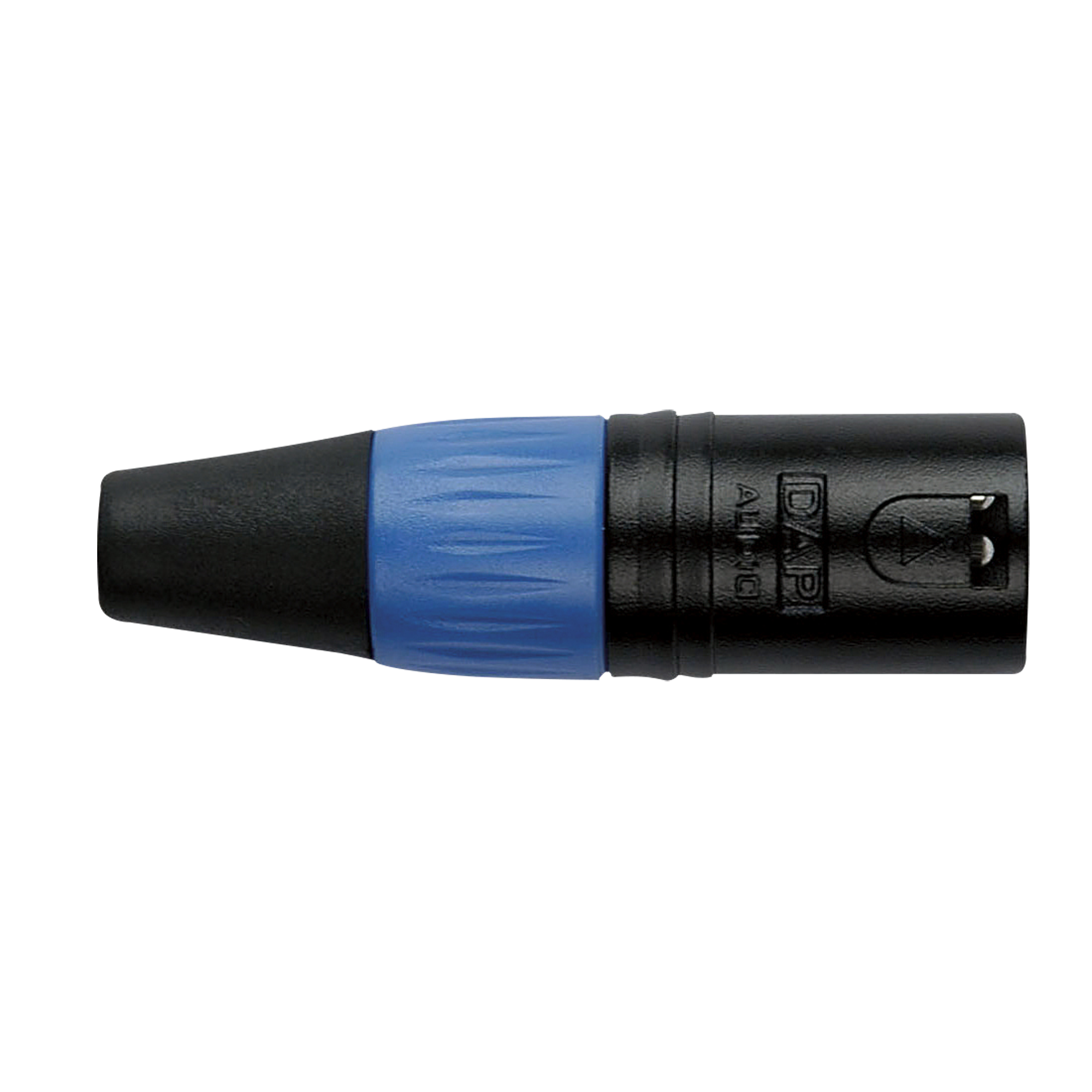 DAP XLR 3P Connector - male - black housing Blaue Kappe