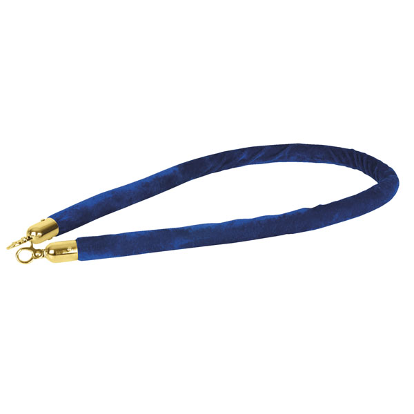 Showgear Velvet Rope Gold Hook Blau