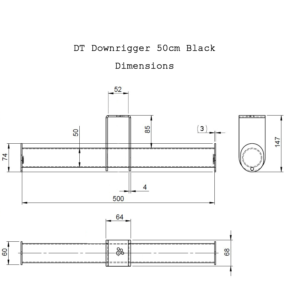  DT Downrigger 50cm Black